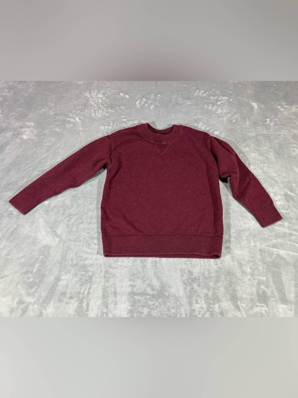 GAP Kids Boys Sweater Burgundy Pullover S 100% Cotton Crew Neck Long Sleeve